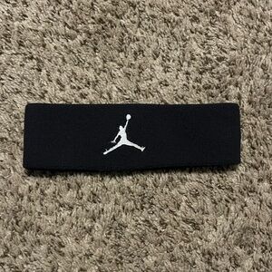 Jordan Black Headband Jumpman Logo Basketball